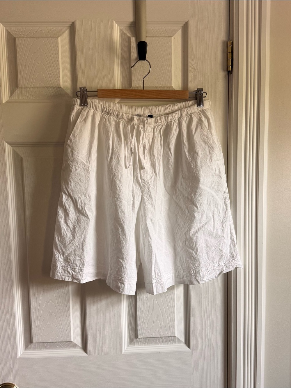 Athleta White Drawstring Bermuda Shorts